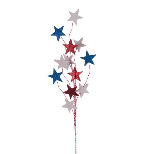 Vickerman 34" Red, White & Blue Stars Glitter Sprays, 6ct.